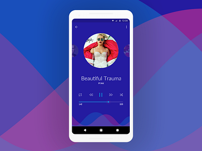Pandora Player for Android app audio player equalizer minimal music player wave
