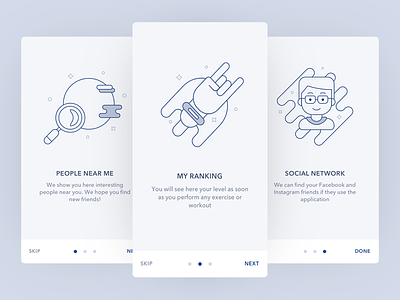 Cosmos Onboarding app design icons illustrations mobile onboarding ui ux