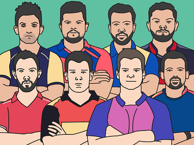 IPL 2017 players adobe illustrator artwork design digital art