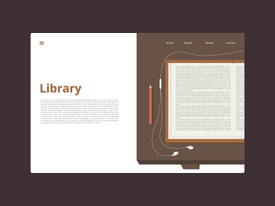 Library Landing page illustration landing page ui vector web ui
