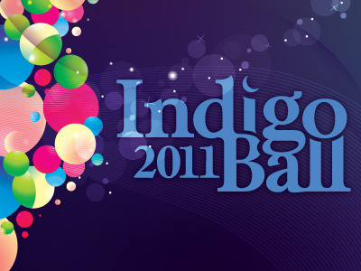 Indigo Ball Program Cover ball booklet brochure circles colorful graphic illustrator indigo program starlight