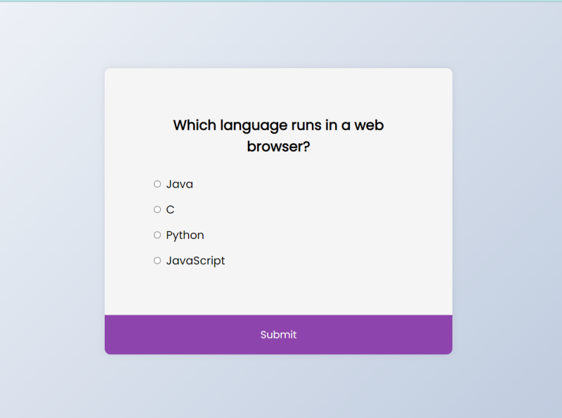 JavaScript Quiz App by Elouise Van Biljon on Dribbble