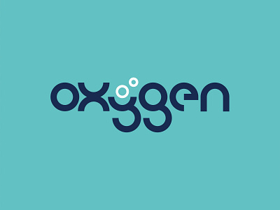 oxygen fabric logo blue branding design line logo o2 oxygen typo typography
