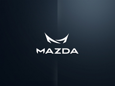 Mazda brand chinesse concept dojo icon line logo mark mazda sign simple space typo white