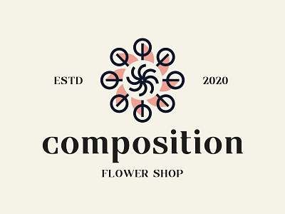 kwiaciarnia brankd company composition florist flower flower shop line lineart logo shop simple smal business typo typography