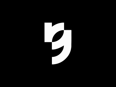 RG logo - self branding 2021 black black white brand design face logo rebranding rg self self brand sign simple vector