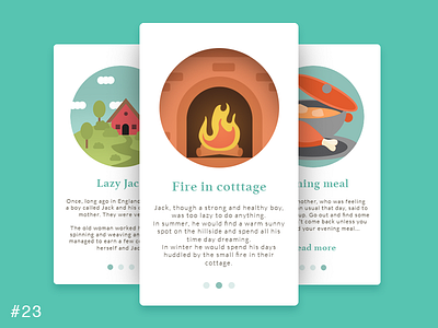 23 Onboarding cards dailyui flat onboarding story vector