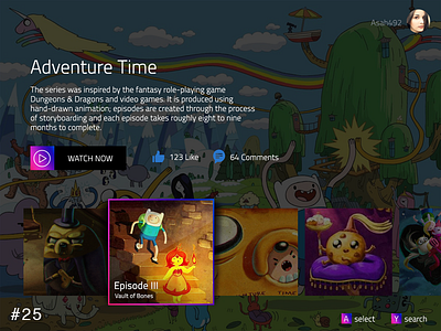 25 Tv App adventure app dailyui time tv ui windows xbox