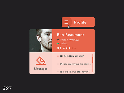 27 Dropdown dailyui dropdown messages profile rate ui