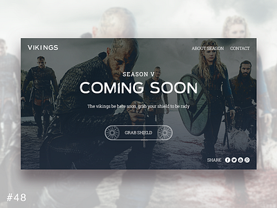 48 Coming Soon coming dailyui film movie page season serial soon ui ux vikings web