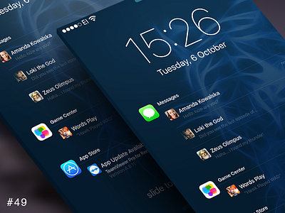 49 Notifications app dailyui ios iphone lock notification osx screen slidebar ui ux