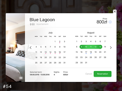 54 Confirm Reservation booking calendar confirm dailyui desktop gui hotel popup reservation resort ui