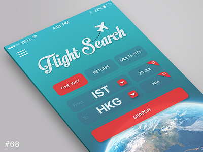 68 Flight Search dailyui flight hotel ios iphone mobile plane search ticket ui