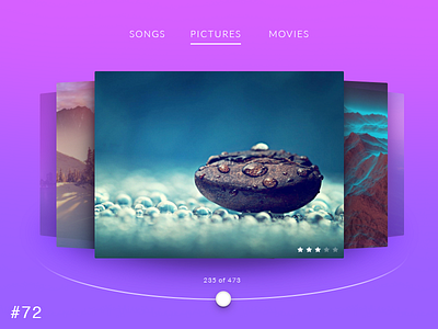 72 Image Slider daily dailyui image menu navigation pictures slider tv ui ux windows