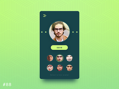 88 Avatar android avatar clean daily dailyui ios mobile pick save simple ui