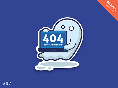 97 Giveaway [Free .ai] 404 dailyui funny ghost giveaway illustration not found page project sticker ui vector