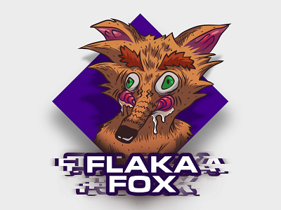 FlakaFox animal comics crazy drugs flaka forfun fox illustration psycho sticker vector