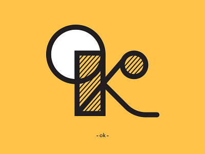 Just ok black white chill lines logo ok simple vector yellow