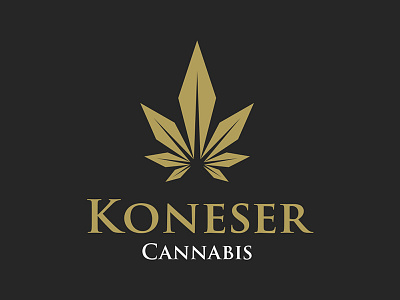 Koneser brand branding cannabis club elegant exclusive leaf logo marichuana symbol vector