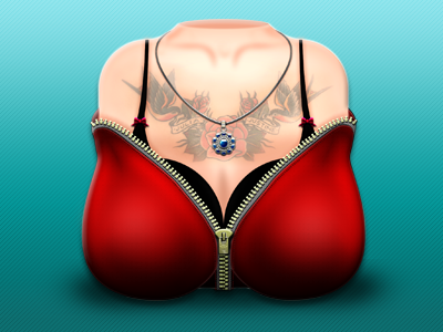 Breast icon breast comics girl icon mac os ui vector woman