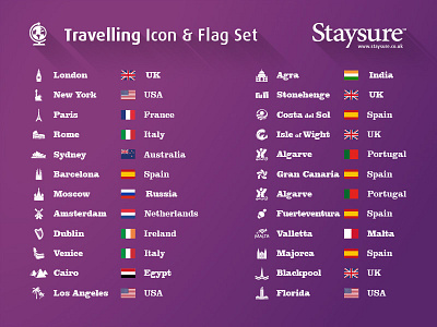 Staysure Travelling Icon & Flag Set