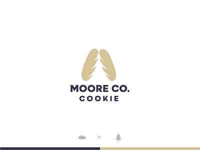 Moore Co. Cookie Logo bakery design hidden meaning logo minimal negative space negative space logo pastry pine tree