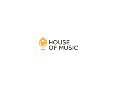 House of Music Logo branding house house logo logo microphone music vector