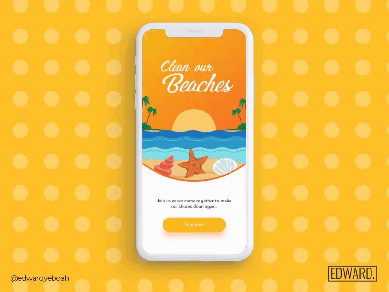 Clean beach campaign UI