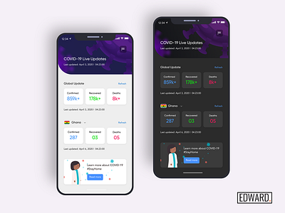 COVID-19 Tracker app corona virus covid 19app covid19 design interaction invisionapp invisionstudio ui ui design uiux ux uxdesign