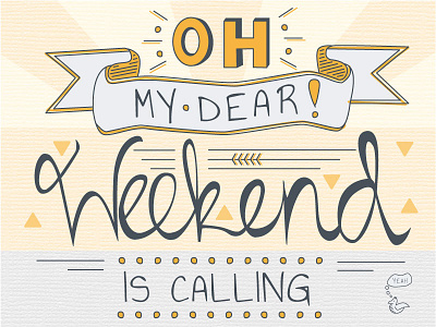 Weekend Dribbble handscetch illustration scetch tgif weekend