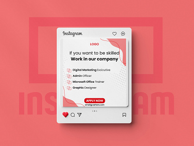 Job Hiring Social Media Post Template Design