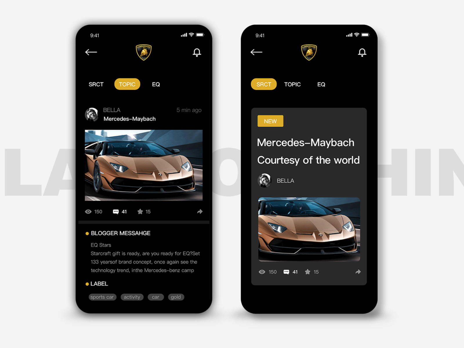 LAMBORGHINI UI by Bella on Dribbble