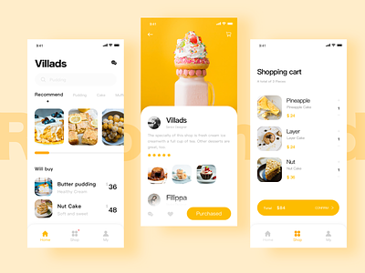 Sweet afternoon app design icon ui ux yellow