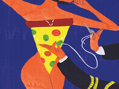Pizza e pasta italiana mag dress illustration magazine negative pasta pizza sofiasita space sumisura tailor