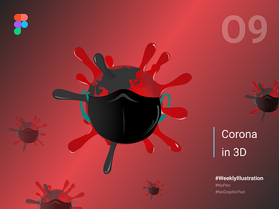 Illustration 09 - Corona in 3D graphic design illustration vector