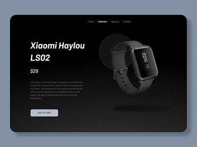 Xiaomi Watch-Collection Page branding collection collection page design e commerce graphic design home page landing page landing page design ui uiux ux xiaomi xiaomi haylou ls02