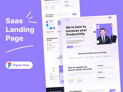 Saas Landing-Page Design. branding design graphic design home page illustration landing page landing page design logo ui uiux ux vector