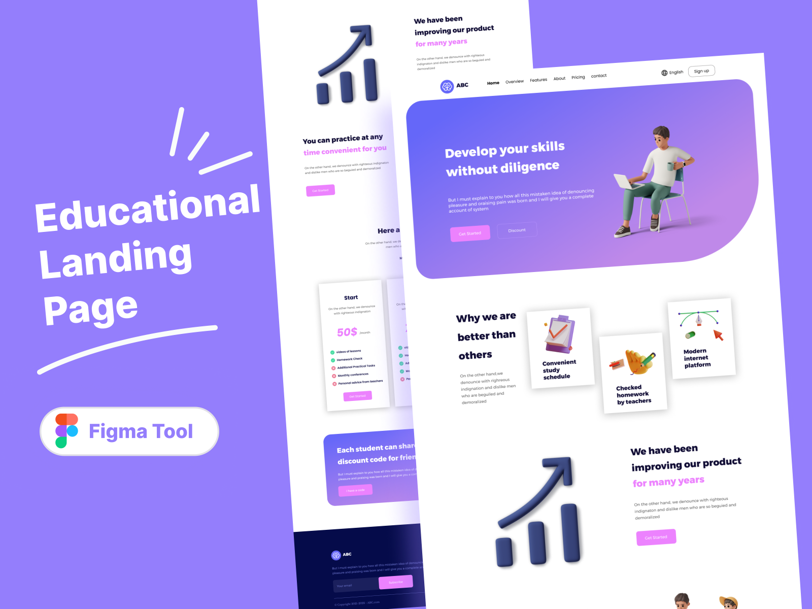 Educational Landing page design. by Mahir Al Abdullah on Dribbble