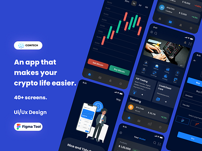 Crypto mobile app design.