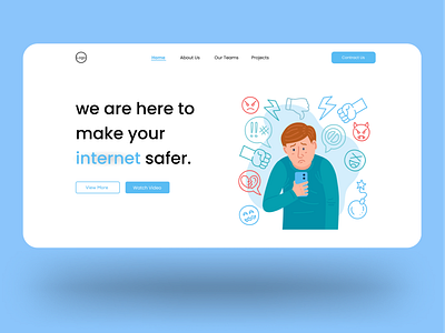 Cyber Bullying Hero Section Concept. 3d animation branding cuberpunk cyber cyber bullying cyber harassment design graphic design home page illustration landing page landing page design logo motion graphics ui vector