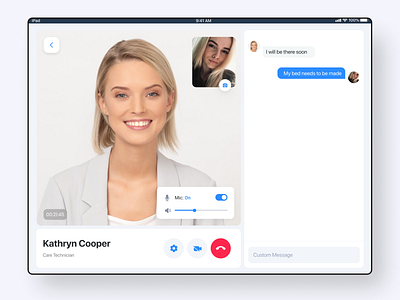 Video Call and Chat android call chat chat app design ios ipad medical minimal patient ui video videochat