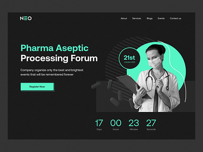 Web design: Pharma landing , hero section