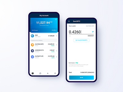 Cryptocurrency wallet app