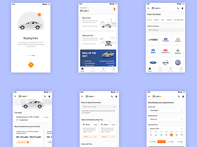 cars app branding illustration ui ux