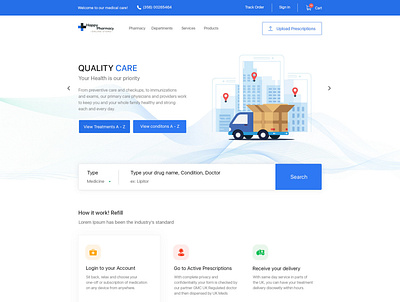 Medicine Delivery branding design flat icon illuatration minimal ui uiux ux web design