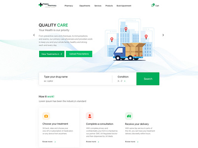 Medicine Delivery branding design flat minimal ui uiux ux web design