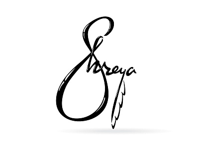 Shreya Logo brand identity branding feather feather logo infinity infinity logo logo logo design retro retro logo writer logo