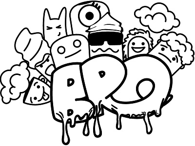 Bro Doodle black and white bro cat cloud coffee doodle doodling hand drawn hand sketched illustration