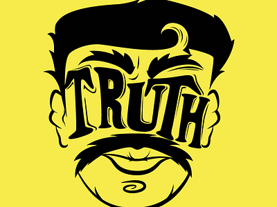 Truth honest illustration man minimal. face truth typeface typography wordmark