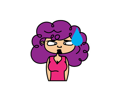 Curly Confused cartoon girl confused confused girl confused teen curly curly hair cutie girl girl illustration pink girl pouting girl teen girl